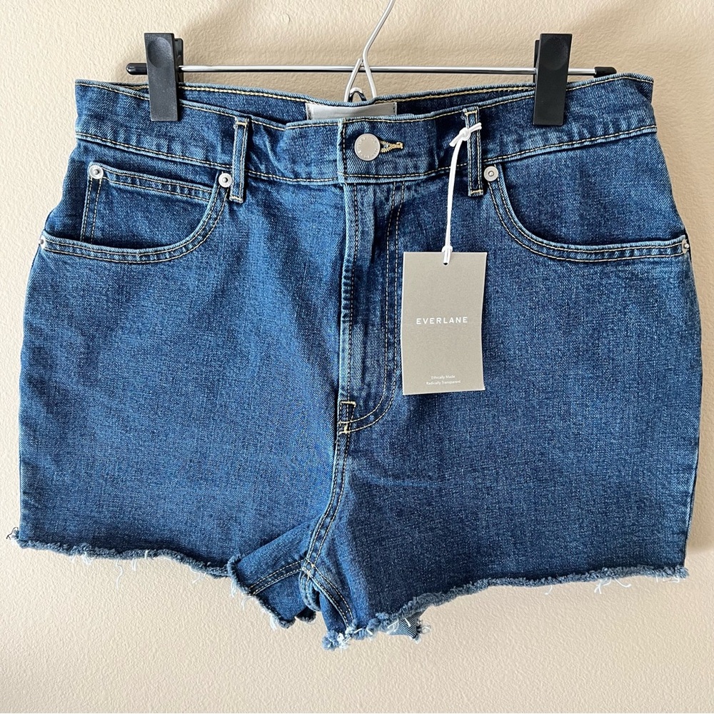 NWT Everlane The Way-High Denim Jean Short 30 Cutoff Jorts Medium Wash